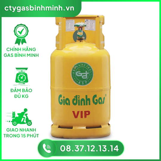  Gas Gia đình Vàng VIP12kg Binh Minh.
