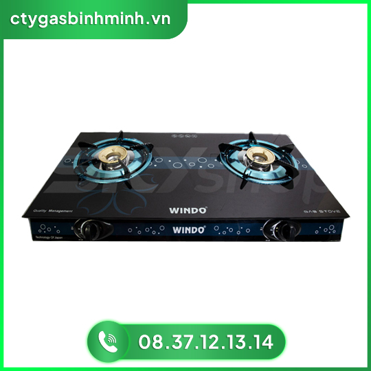 Bếp Gas Đôi WINDO 717 Mặt Kính Cường Lực Đầu Đốt Đồng 